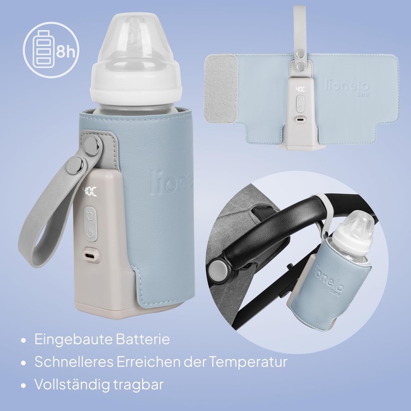 LIONELO Thermup Go Plus Portable Baby Bottle Warmer, Keeps Liquids