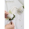WEIERYUE WEIERYUE White Rose Wrist Flowers and Men's Corsage Wedding