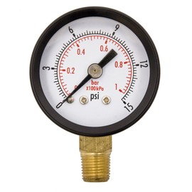 1-1/2" Utility Pressure Gauge, WOG, 1/8" NPT Lwr Mount, 15PSI GSAD1511-015UPD, OEM