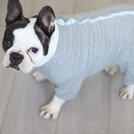 KUVEELA Pet Dog Clothes, Post-Surgery Outfit for French Bulldogs, Unisex, Alternative to Elizabethan Collar, For Male and Female, Neutered, Spayed, Weaning, Wound Protection, Color: Gray, Size: M