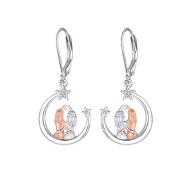 Sister Dangle Earrings Sisters in The Moon 925 Sterling Silver Earring Hypoallergenic Sister Jewellery for Women
