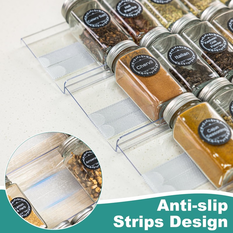 Brippo 8-Pack Spice Drawer Organizer, Expandable Acrylic Seasoning Rack (13"