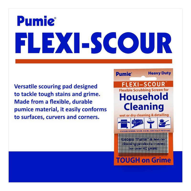 PUMIE Flexi-Scour, 5.5 x 4 Inch FLEX-12 C, Flexible Scrubbing