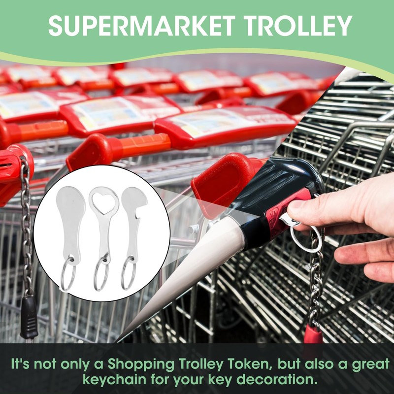 4 Pcs Stainless Steel Shopping Trolley Token Remover with Aluminium