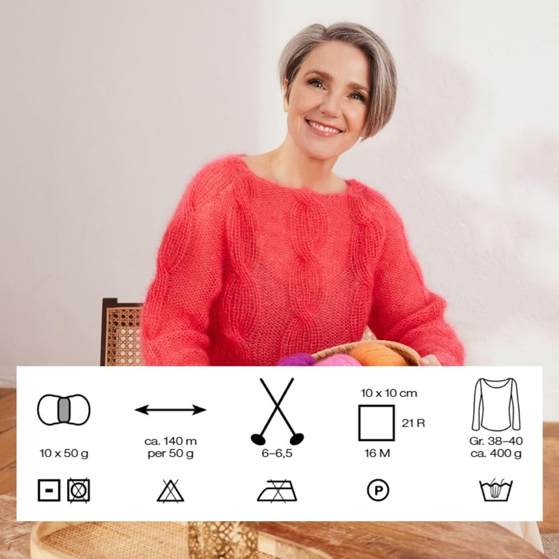 LANA GROSSA Brigitte No. 2 Seta, Elegant Net Yarn Structure