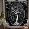 Ulticool Shower Curtain - Tree of Life Black White -