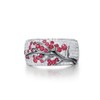 Santuzza 925 Sterling Silver Cherry Ring Created Ruby Cubic Zirconia