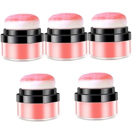 Minkissy 5pcs Women Loose Powder Blush with Puff for Cheeks Blush for Natural Makeup Mushroom Design Breathable Face Makeup