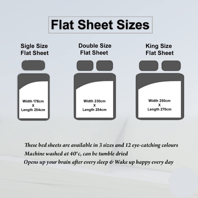 Danny Textiles Single Flat Sheet 100% Egyptian Cotton Flat Sheets
