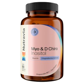 Nutravia Myo D-Chiro Inositol 2000 mg + D-Chiro Inositol 50 mg en Relación 40:1 - Folato 400 mcg (Acido Folico) L-Metilfolato (L-5-MTHF) - Myo Inositol Vitaminas para Mujer - 90 Capsulas Veganas