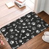 Jbofyee Dog Paws and Bones Bath Mat 24x16 Inch Non-Slip