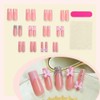 Bow Press on Nails Long Square False Nails with Colorful