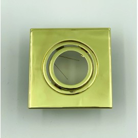 ECO lighting 3 inch Recessed Can Light Square Trim, Adjustable 30°, All Brushed Brass Finish
