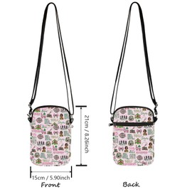 JTOUK 1908 Sorority Pinkies Crossbody Bag Pink and Black Greek Paraphernalia Gift Sisterhood Gift (1908 CR EU)