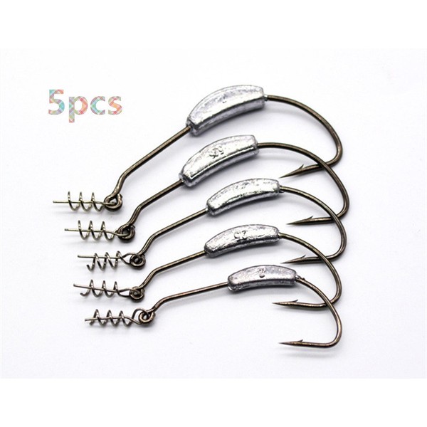 Toasis Fishing Weighted Swimbait Hooks with Twist Lock Assorted Sizes Pack of 5 (4/0-1/6_Oz-5pcs)