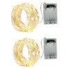 BXROIU 2 x 20LEDs Fairy Lights Battery Operated, Silver Wire
