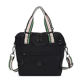 DEEVORCA Women's Shoulder Bag Fashion Women Crossbody Bag Removable Shoulder Strap Multiple Pockets Handbag Travel Shopping Daily Shoulder Bag Waterproof Nylon, black