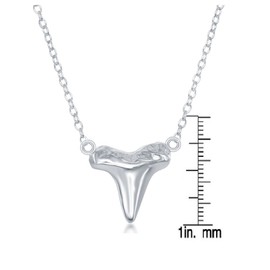 Sterling Silver High Polish Shark Tooth 16+2" Necklace