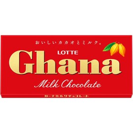 Lotte Ghana Chocolate Milk Chocolat Bar 50g (Pack of 10), Japanese Sweets Rich Milk Chocolate Snack Dagashi, MADE IN JAPAN, Limited Stock