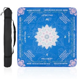 Mahjong Mat (32.5 x 32.5 pulgadas) con bolsa de transporte negra, antideslizante, reductora de ruido para mesa, juegos de mesa, juegos de mesa, juegos de azulejos y tarjetas