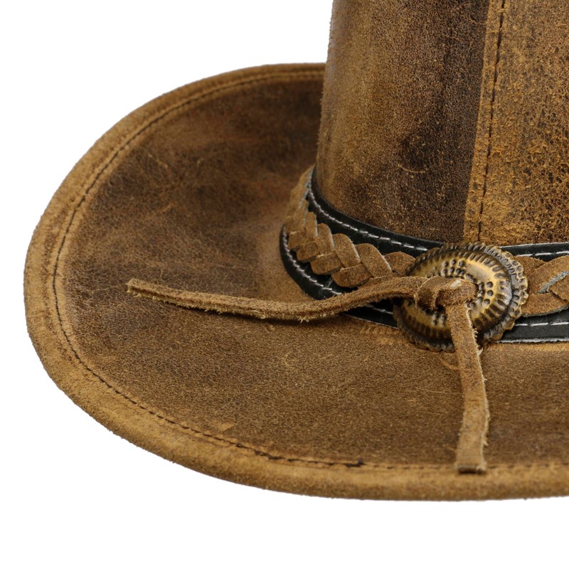 SCIPPIS Irving Leather Hat, Brown, S