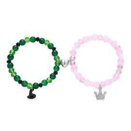 Friendship Bracelet,1 Pair Of Evil Bracelets,Crown Witch Wicked Hat Long Distance Bracelets,Wicked Gifts,Wicked Merchandise,Rhinestone Matching Bracelet for Dating, Anniversaries, Birthdays
