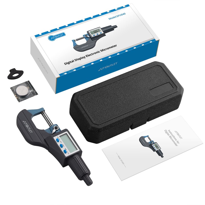 AUTOUTLET Micrometer Digital Outside Micrometer 0-25 mm / 0.001 mm,