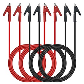 WMYCONGCONG Pack of 4 Alligator Clips, Electrical Test Leads, Electric Jumper Wires, Double Ended Alligator Clips, 15 A, 3.3 ft for Electrical Testing