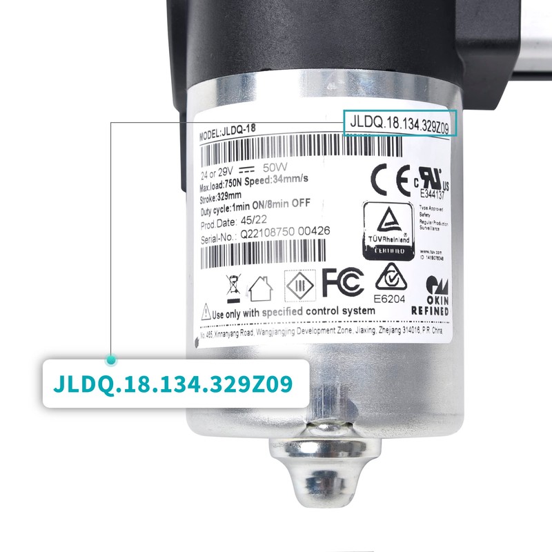 Okin Model JLDQ-18 & JLDQ.18.134.329Z09 Power Recliner Motor, Lift Chair