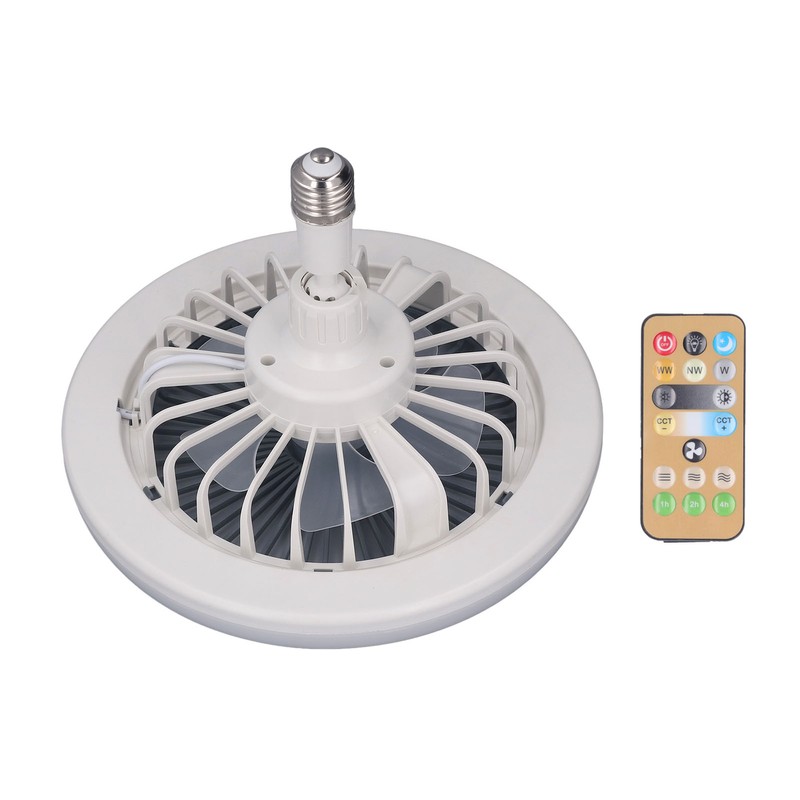 Small Ceiling Fan with Light Remote Control E27 Lamp Holder