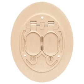 Walker 895P-BRZ Bronze Plastic Duplex Floor Box Cover Plate w/two Flip Lids