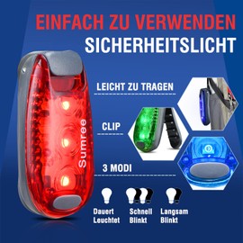 Sumree LED Flashing Light School Bag Safety Light Set of 2 Clip Safety Light Pram Light Running Light Pet Light for Children Backpack, Dog Light Pendant, Cats, Joggers, Prams