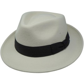 Borges & Scott - Raw Wool Fedora - Water Resistant - Fedora Trilby Style Felt Hat, Naturally raw