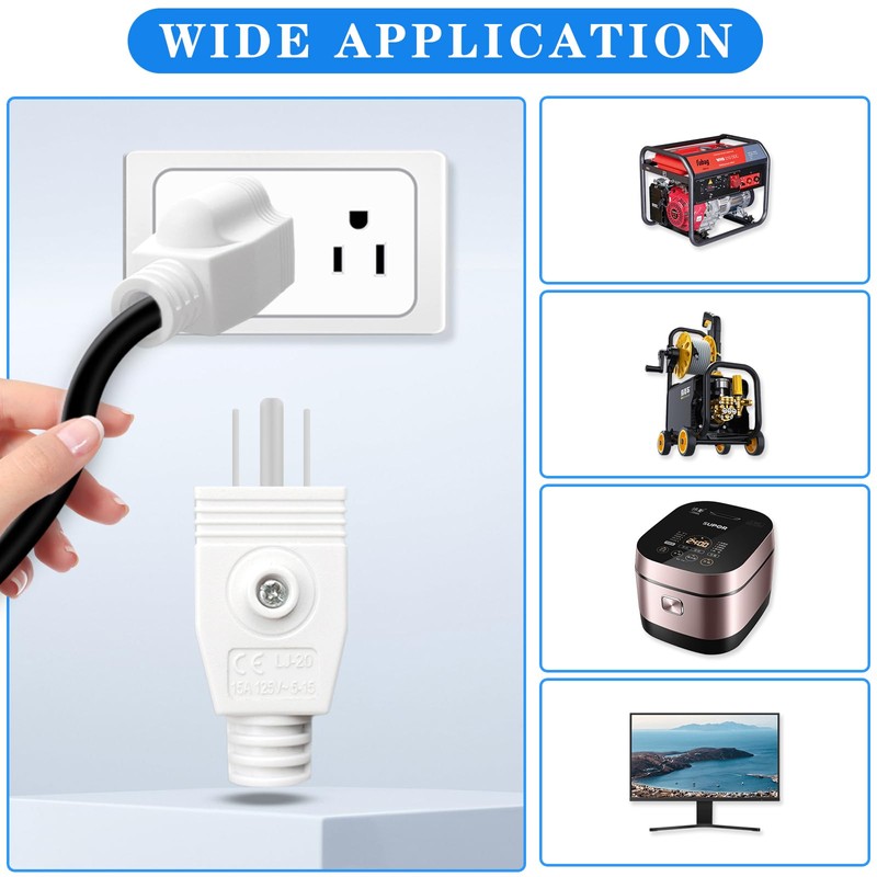 3 Prong Replacement Plug, Male Plug end Replacement 3Prongs, 3