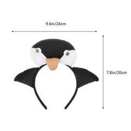 VICASKY Adorable Penguin Costume Headband Set,3 Tiara Penguin Headpieces,Plush Penguin Headbands,Cute Stuffed Hairbands with Fancy Hair Ties for Costumes and Playtime