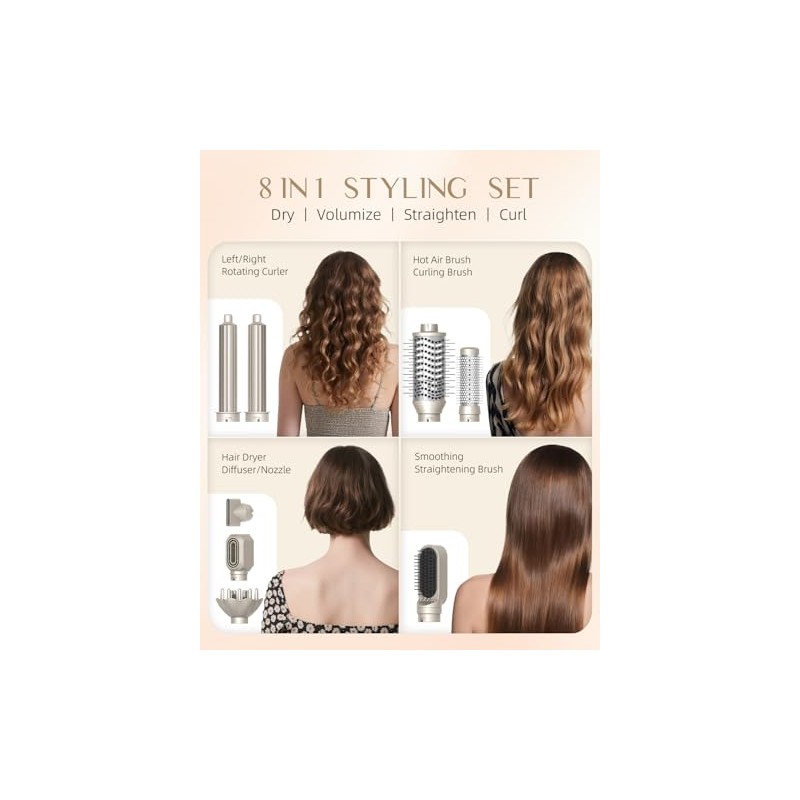 RUCHA 8 in 1 Air Styler Hair Nora Styler