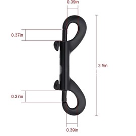 Double Carabiner Hooks, Pack of 4 Robust Double Carabiner Bolt Catch Chains Snap Hooks, Double Ended Bolts Zinc Die-Cast Nickel-Plated, Black