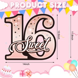 Barydat 9 Pcs Sweet 16 Birthday Decorations Sweet 16 Yard Signs with Stakes Waterproof 16th Birthday Outdoor Lawn Decorations Rose Gold Happy Sweet 16th Decor for Girls Birthday Party Supplies