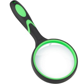 Timotech Lupa de Mano 10X Portátil, Lupa para Leer y Lectura de Adultos Mayores, con Mango Antideslizante, Ideal para Niños, Pasatiempos, Exploración 