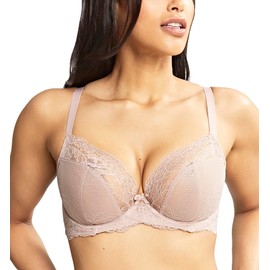 Panache Women's Ana Underwire Stretch Lace Plunge Bra | Vintage 32E | Low-Cut, Side Sling Lift, Support for Fuller Busts