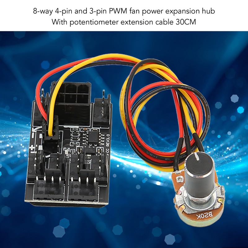 2 Pcs PC Fan Controller 3 Pin 4 Pin Fan