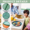 WYTNB 9.6inch Divided Dinner Plates Set, 4Pcs Three Grid Portion