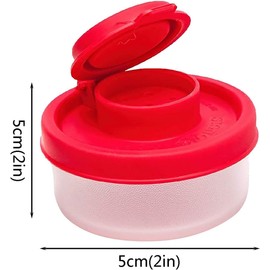 Xinjincang 2Pcs Attractive Red Small Salt And Pepper Shakers For On The Go - Mini Shaker Set For Salt And Pepper With Lid To Take With You - Perfect For Travel, Camping And To-Go, Salt Shakers (40g)