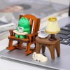 Byttlerom Cartoon Frog Rocking Chair Table Lamp Ornament Miniatures Figurines