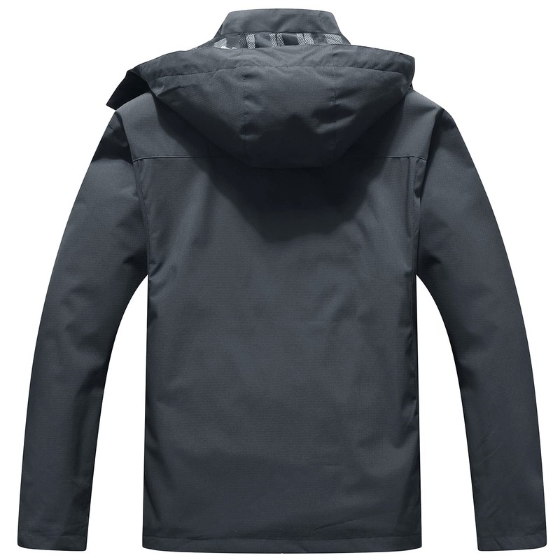 OTU Men's Lightweight Waterproof Hooded Rain Jacket Outdoor Raincoat Shell