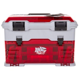 Flambeau Outdoors T5PW "IKE" Multiloader Tackle Box, Fishing Organizer with Tuff Tainer Boxes Included, Zerust Anti-Corrosion Technology - Translucent Red/Gray