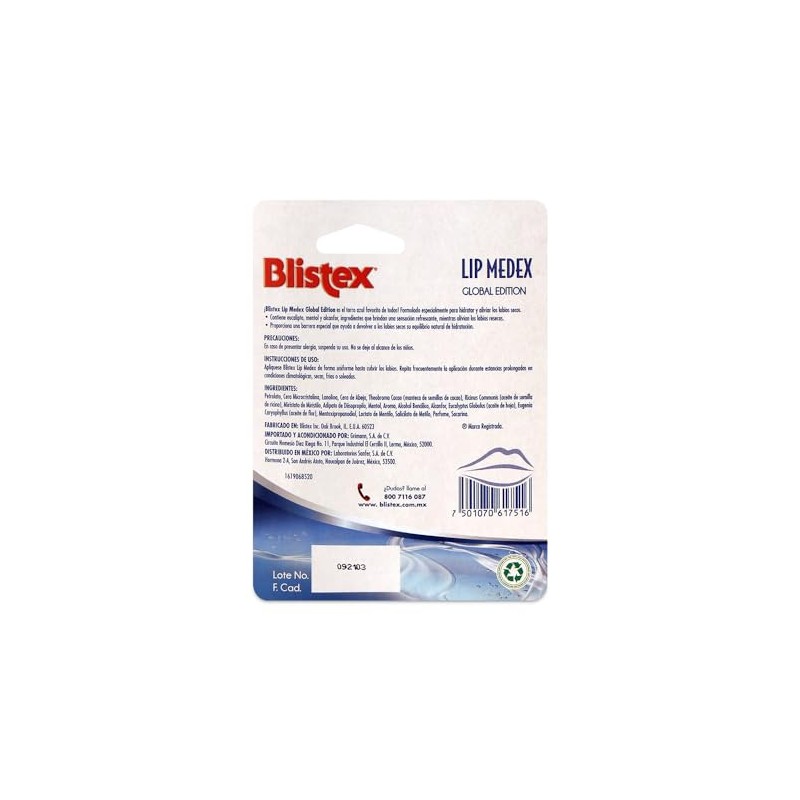 Blistex Medex Balsamo Labial 7g (Paquete de 1)
