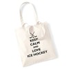 Keep calm and love ice hockey tote bag