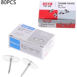 80 Pcs Flat Thumb Tacks Silver Thumb Nails Round for Head for Steel Point Push Pins for Photo Map Bulletin Board C Pins Push Pins Pin Thumb Tacks Cork Board Pin Tape, Adhesives and Fasteners