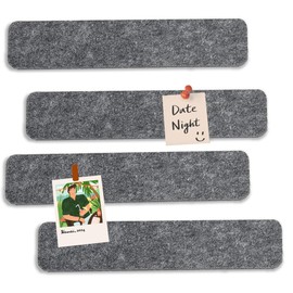 Okydoky Filz Pinnwand Selbstklebend, 6x30 cm, 4 Stück Pinnwand Bar Streifen Korkplatte, Korkbrett, Filz-Pinnwände für Home Office Klassenzimmer Wanddekoration(DU GY-0630, 4pc).DE
